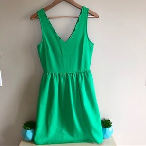 Everly Green Scalloped A-Line Dress from ModCloth